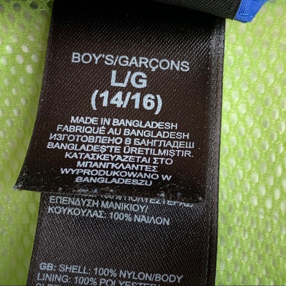 The North Face blue rain coat boys size L 14/16 - Picture 4 of 8